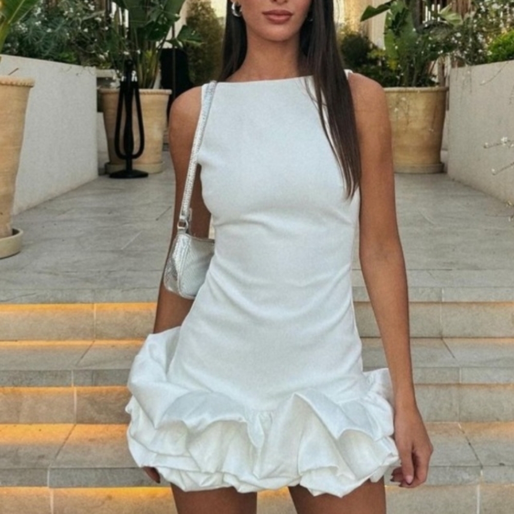 ZARA COMBINATION PUFF HEM JUMPSUIT DRESS